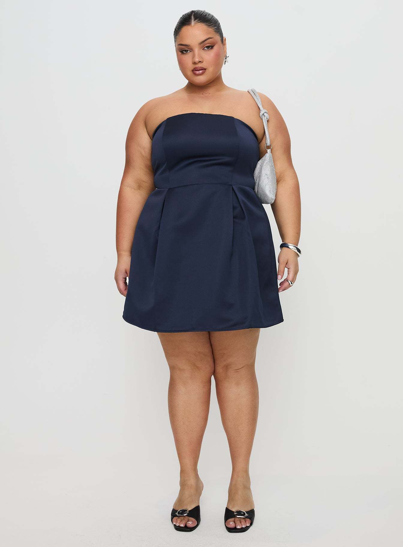 Spader Corset Mini Dress Navy Curve