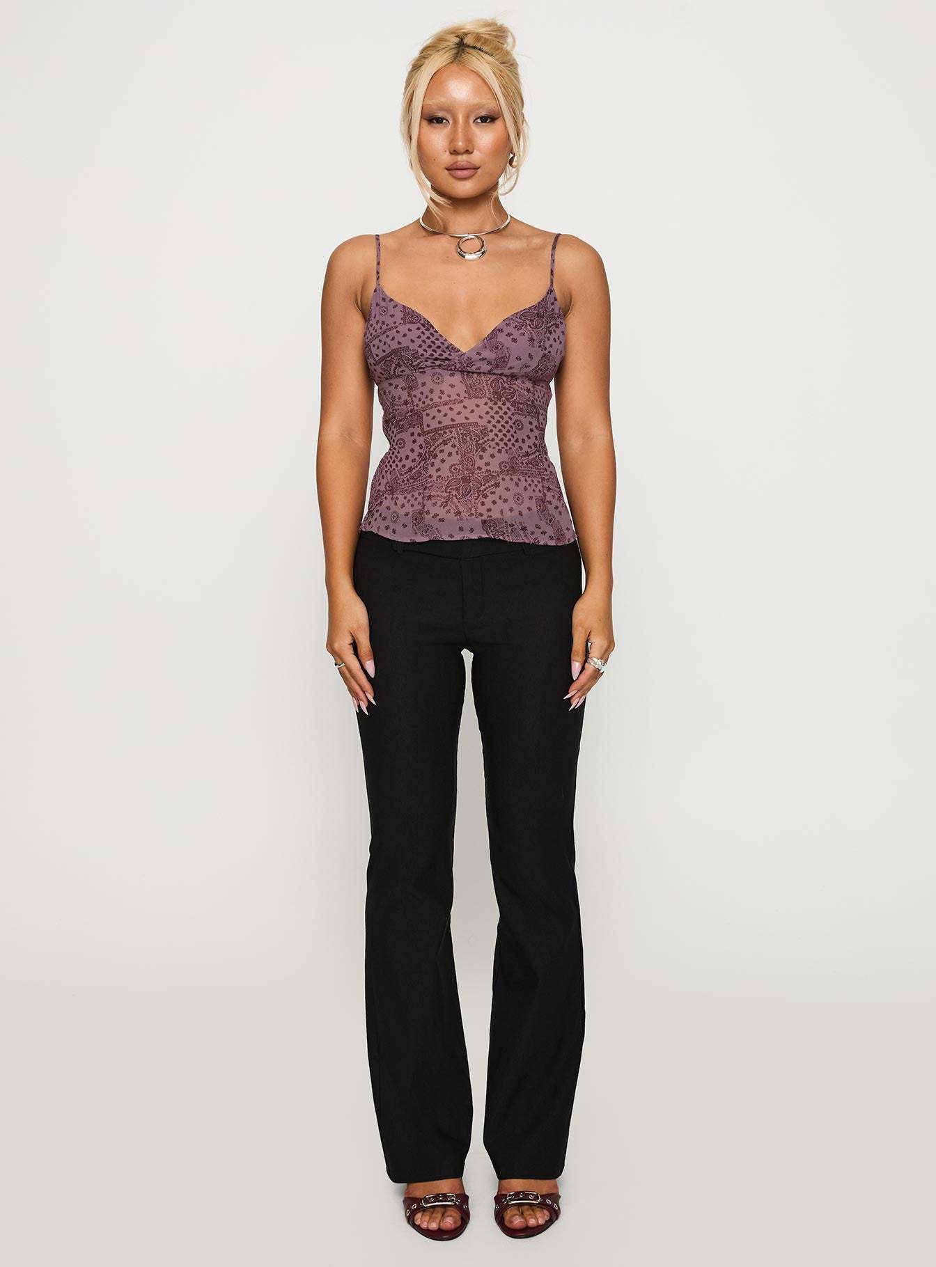 Thank The Angels Backless Top Purple