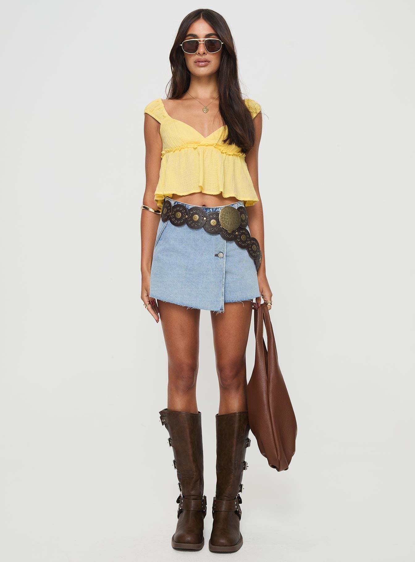 Contardo Short Sleeve Top Yellow