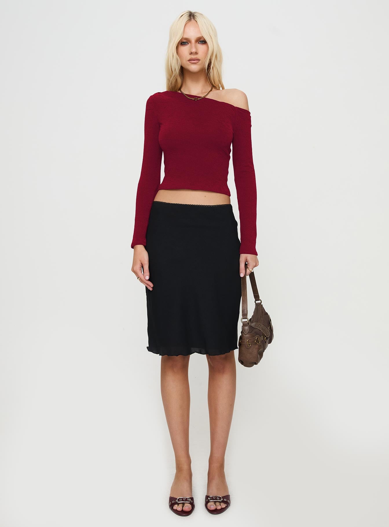 Malian Long Sleeve Top Burgundy