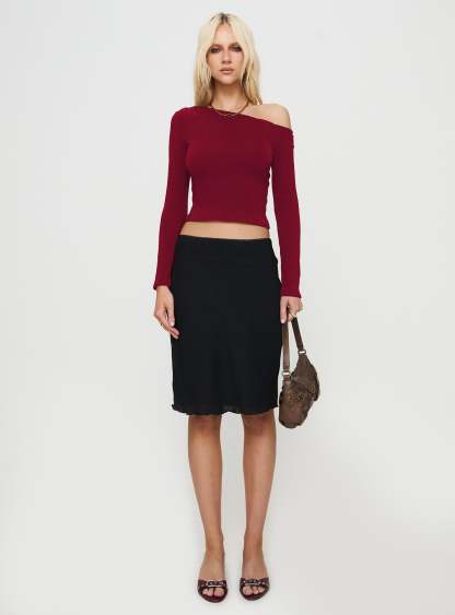 Malian Long Sleeve Top Burgundy