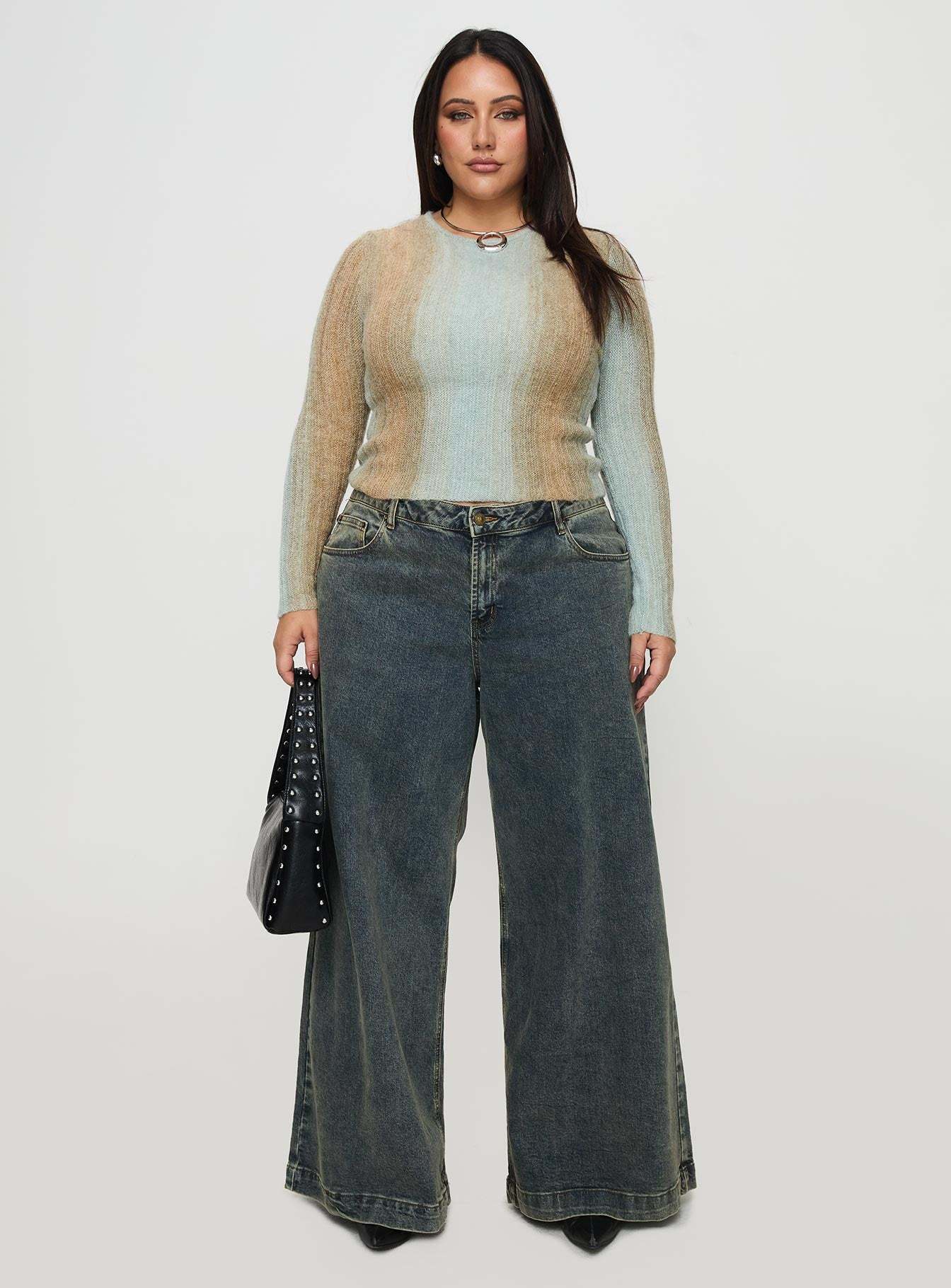 Cardenas Long Sleeve Top Green Curve