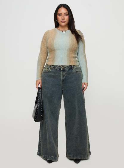 Cardenas Long Sleeve Top Green Curve