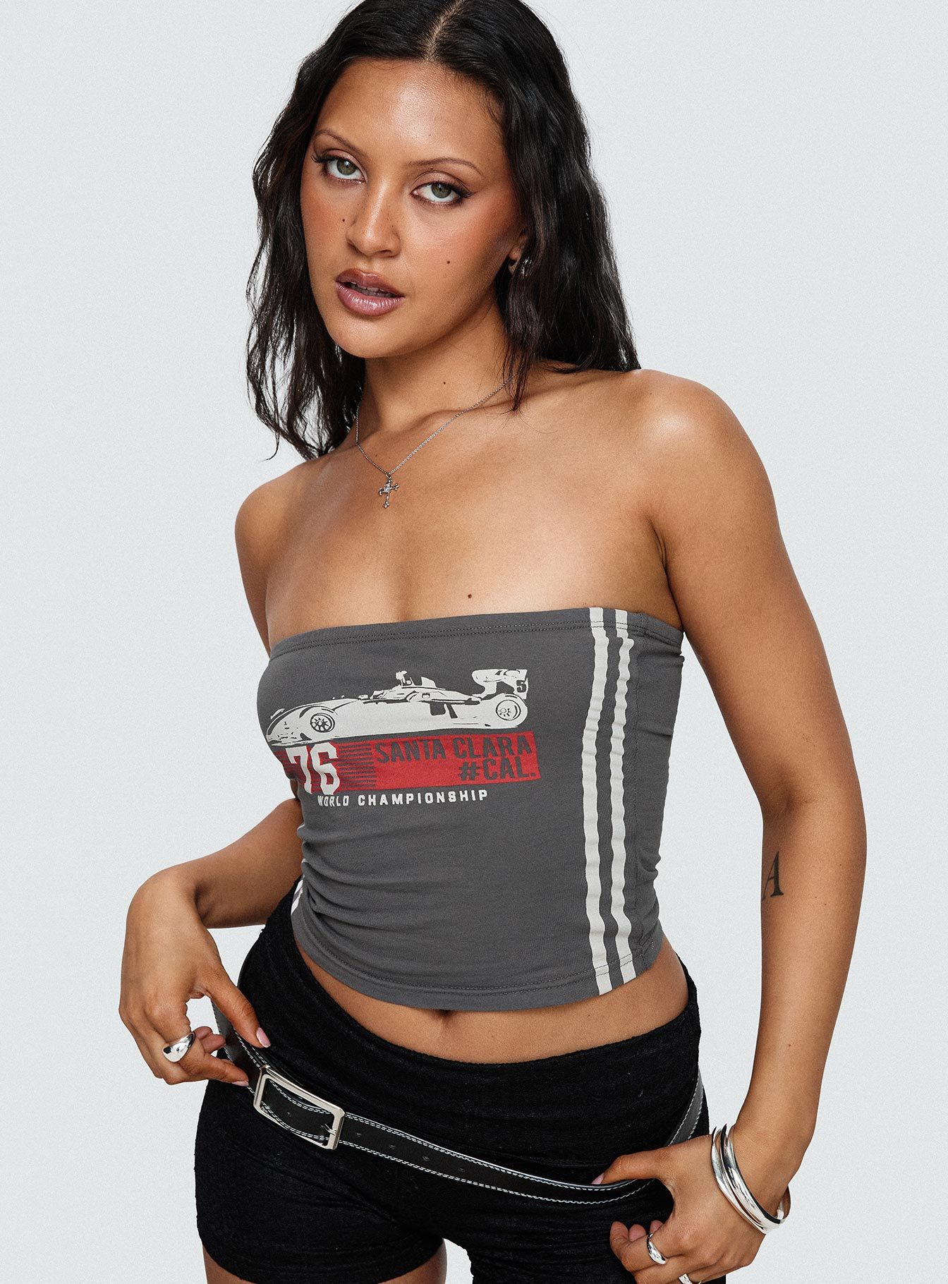 Santa Clara Strapless Top Black