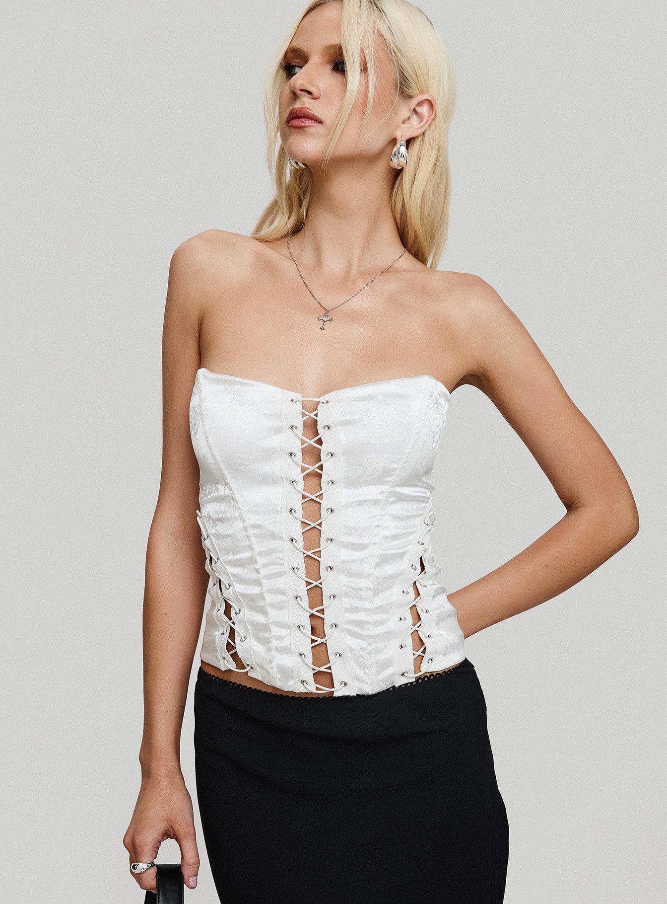 Mochi Corset Top White