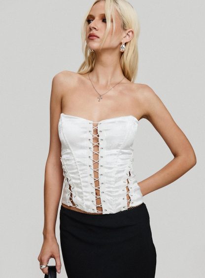 Mochi Corset Top White