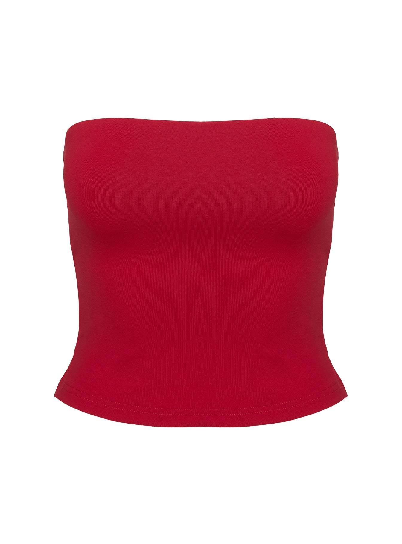 Aurorah Strapless Top Red