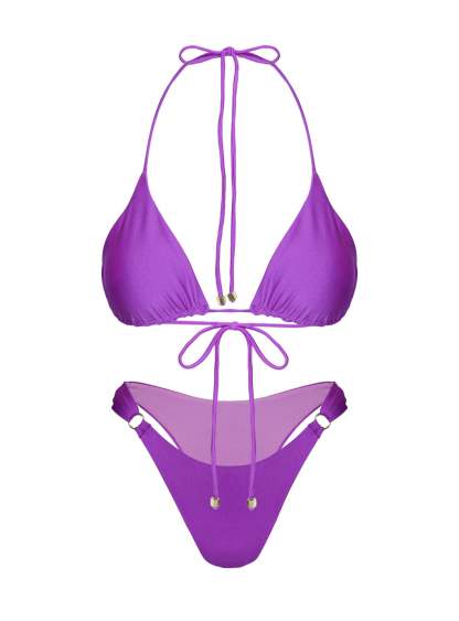 Kennedie Shine High Cut Ring Bikini Bottoms Purple