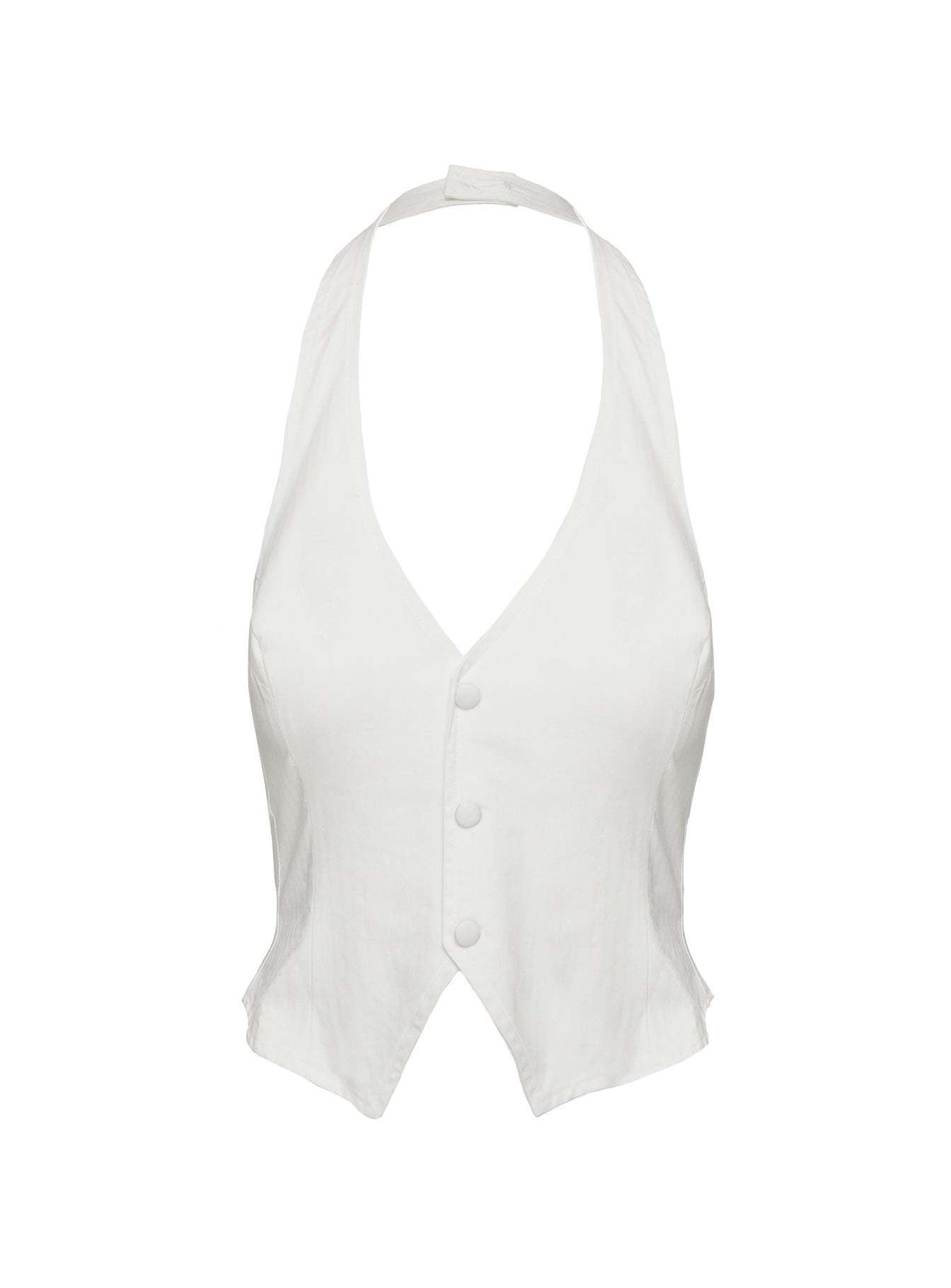 Mccarthie Halter Vest Top White
