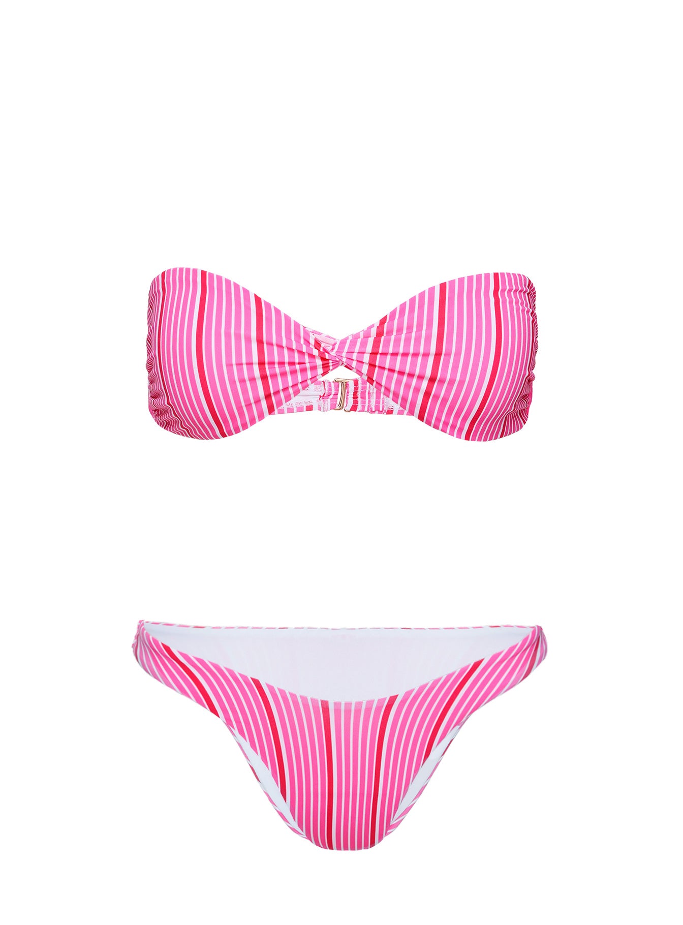 Tamrali Bandeau Bikini Top Pink Stripe