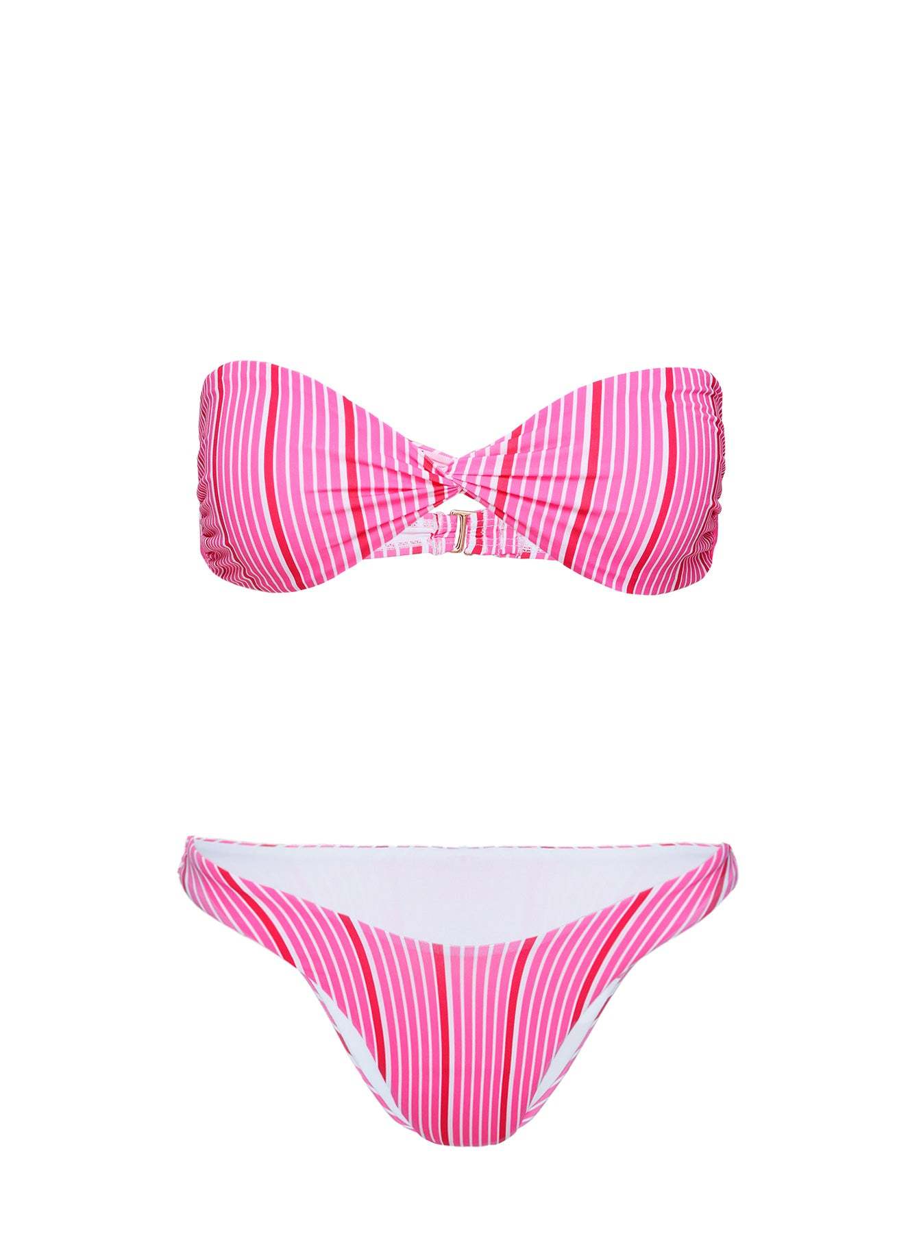 Tamrali Bandeau Bikini Top Pink Stripe