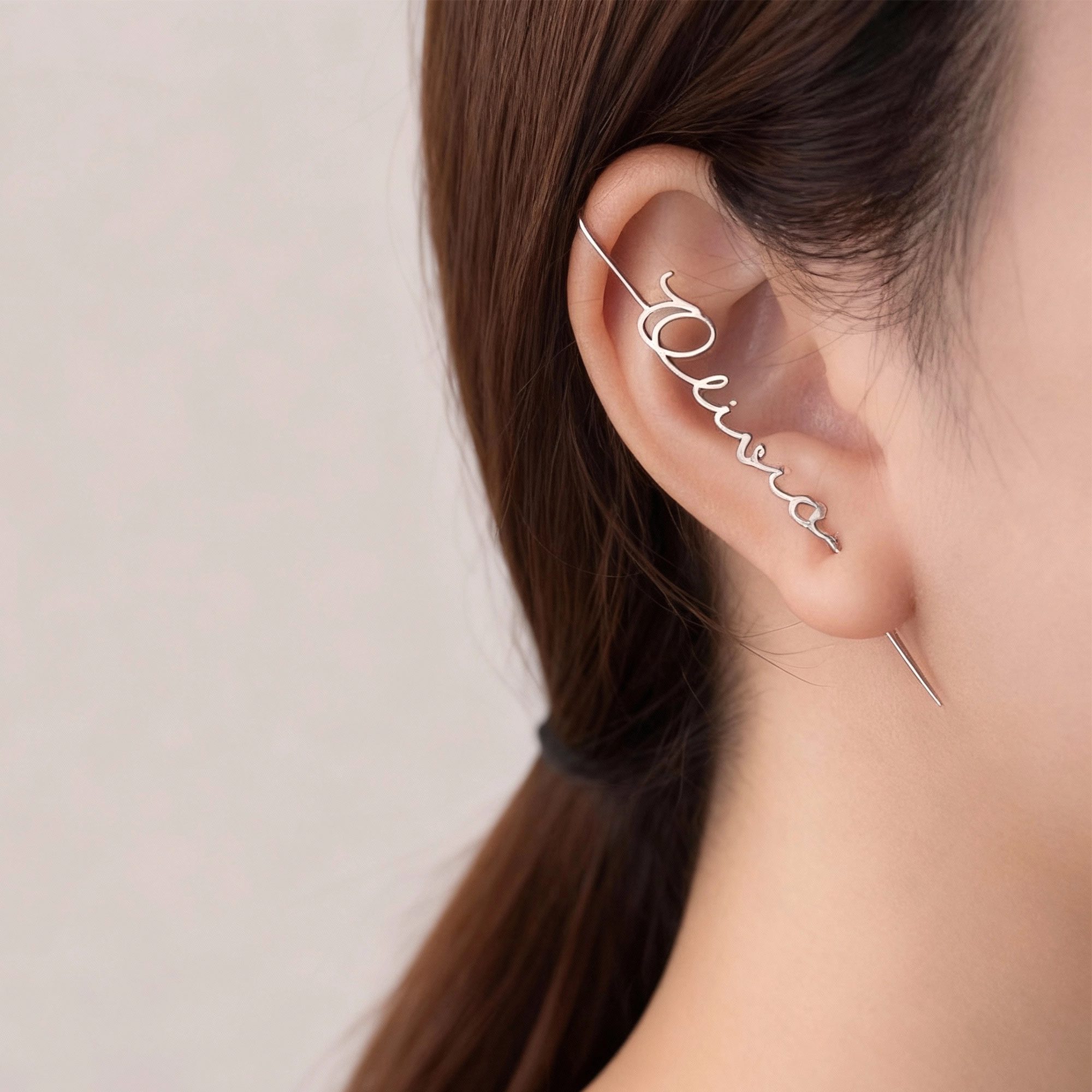 Custom Name Cuff Earrings