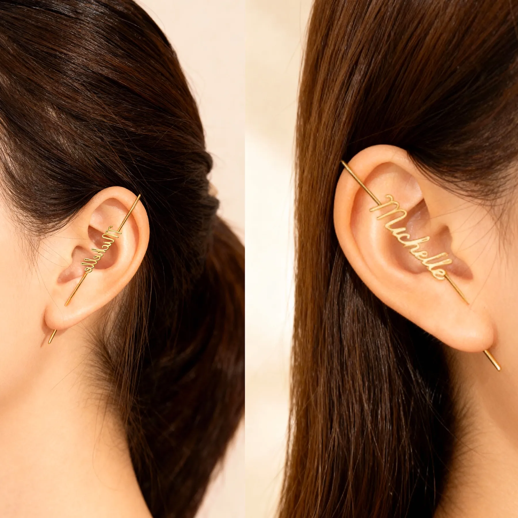 Custom Name Cuff Earrings