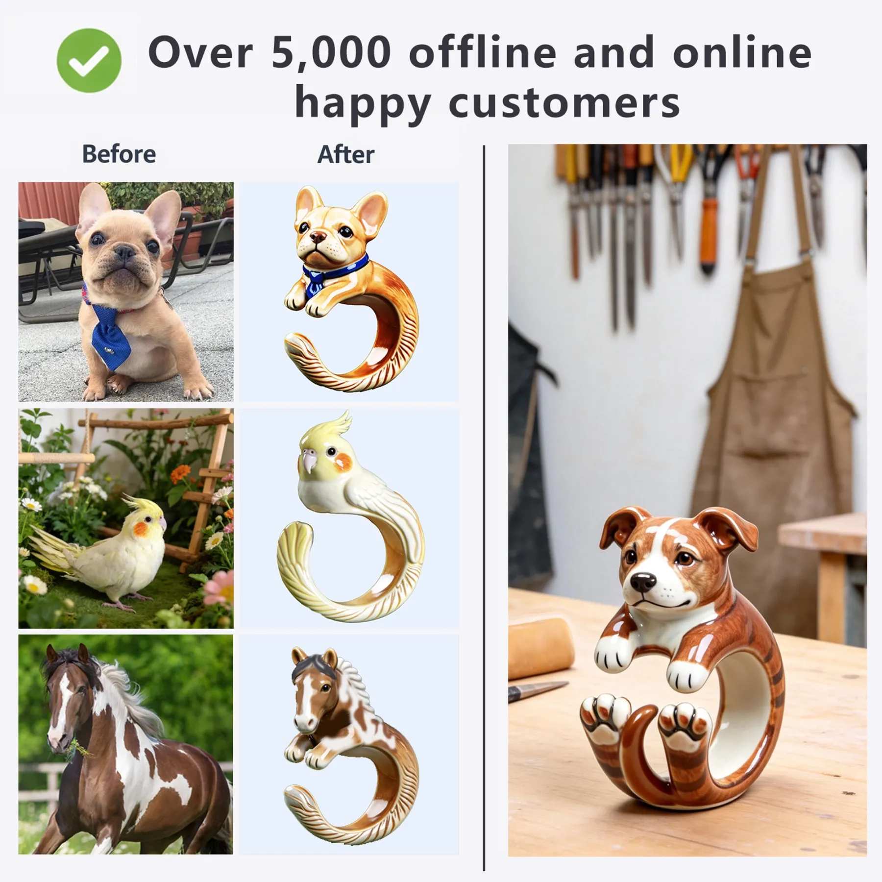 Custom 3D Handmade Ceramic-like Dog Cat Pet Stethoscope Tag for Veterinarians Nurses Doctors Medical Staff Nurses Week Gift