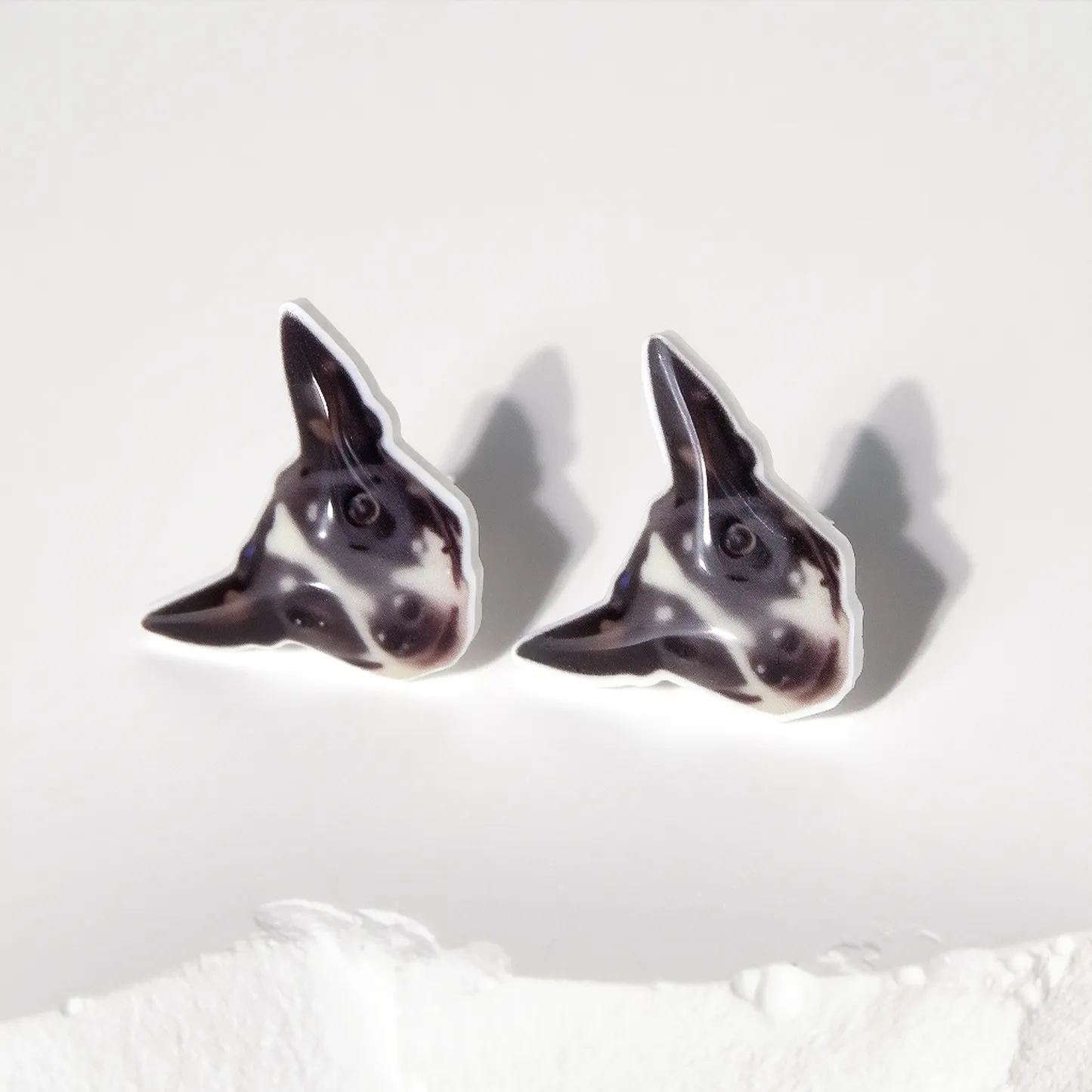 Custom Pet Face Photo Studs