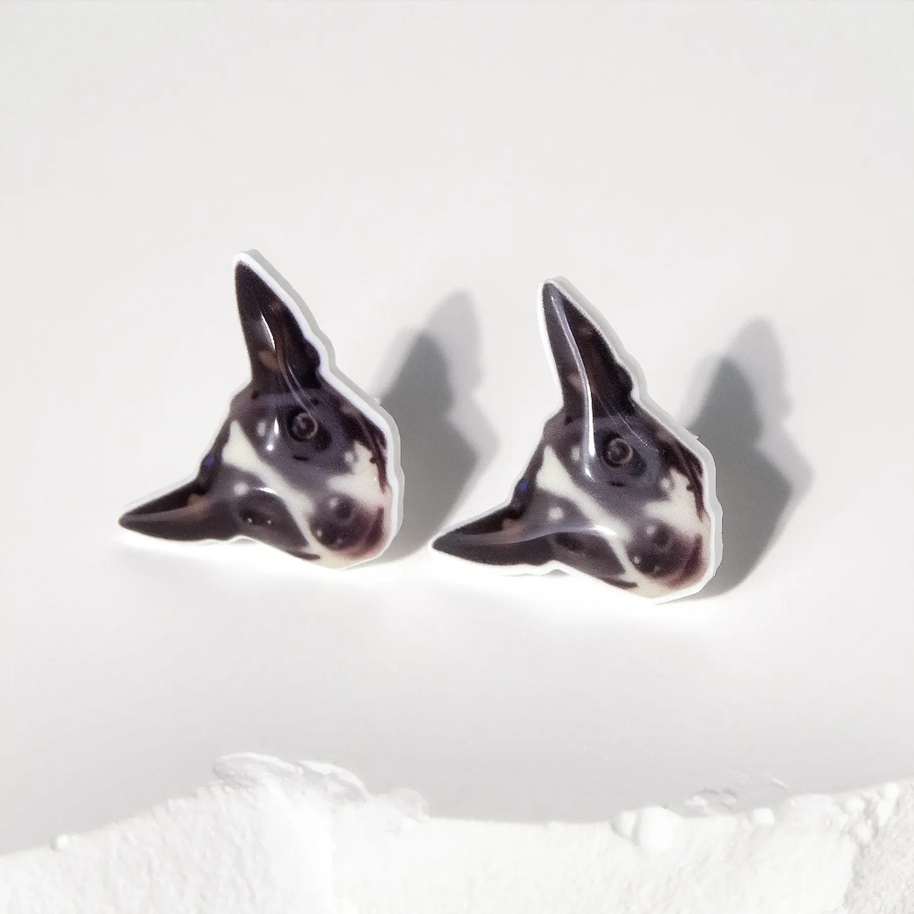 Custom Pet Face Photo Studs
