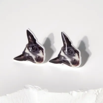 Custom Pet Face Photo Studs