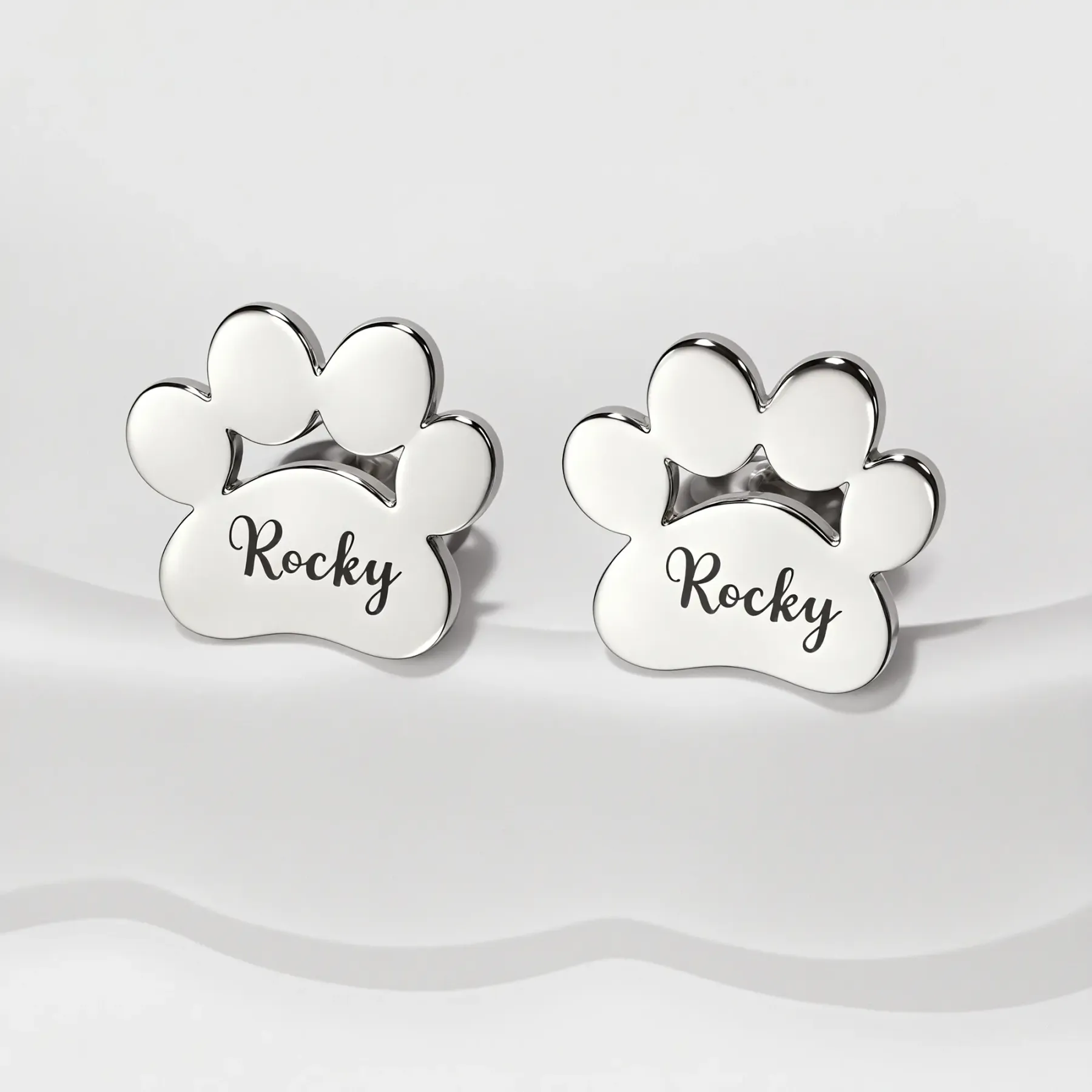Custom 1–3 Pet Paw Name Stud Earrings