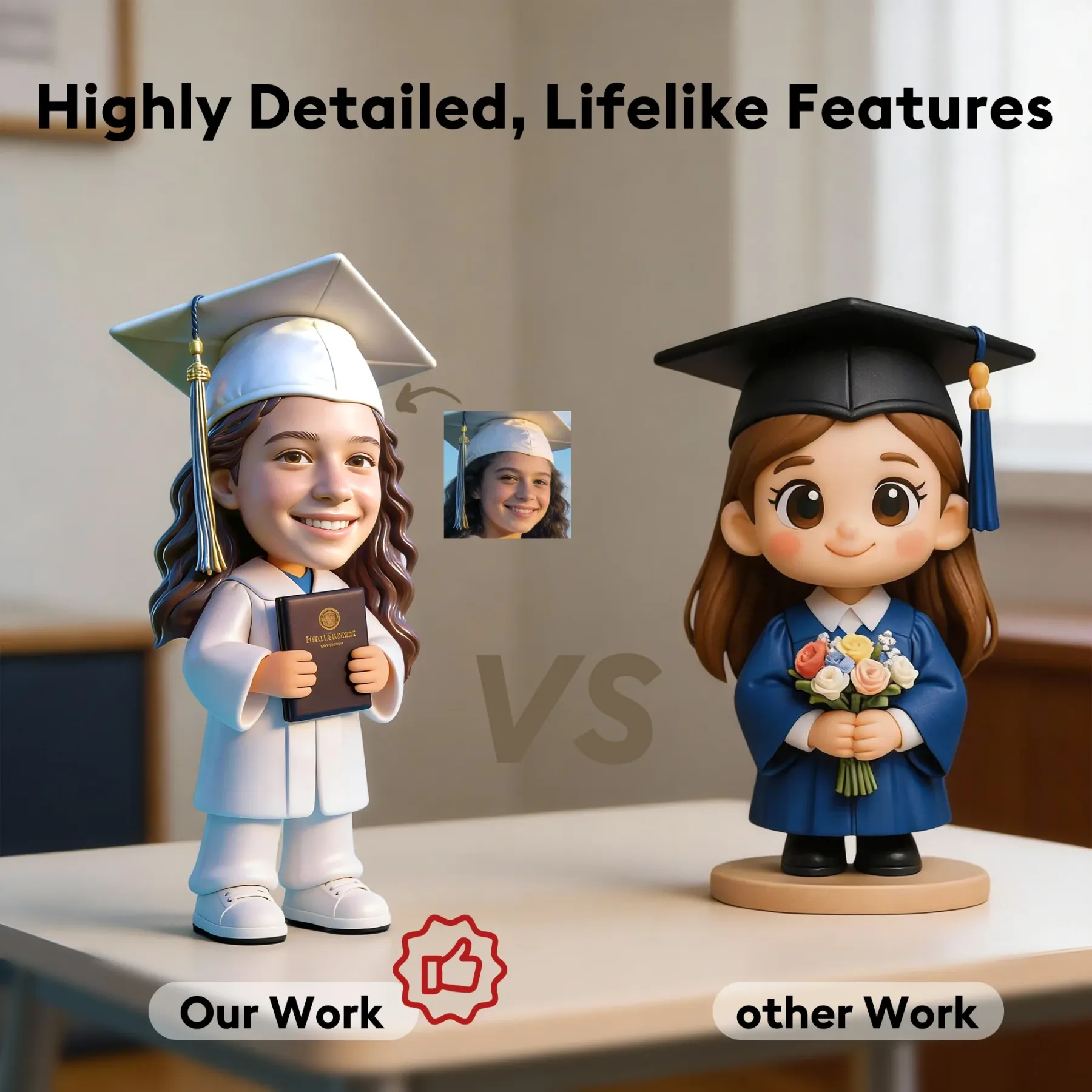 Custom Diver Highly Realistic Full-Color 3D Printed Chibi Figurine for Diving Enthusiast