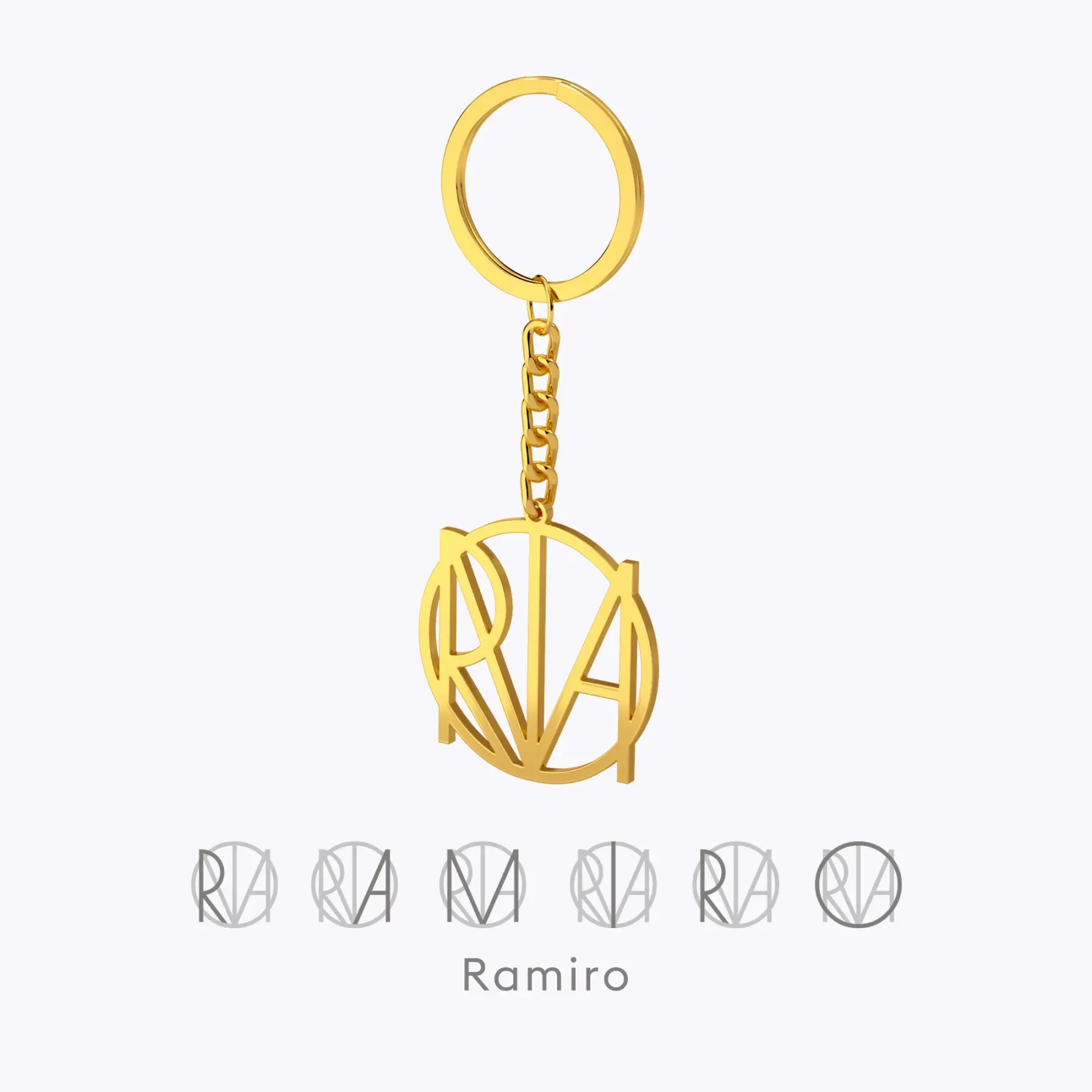 Geo Code Custom Name Logo Monogram Keychain