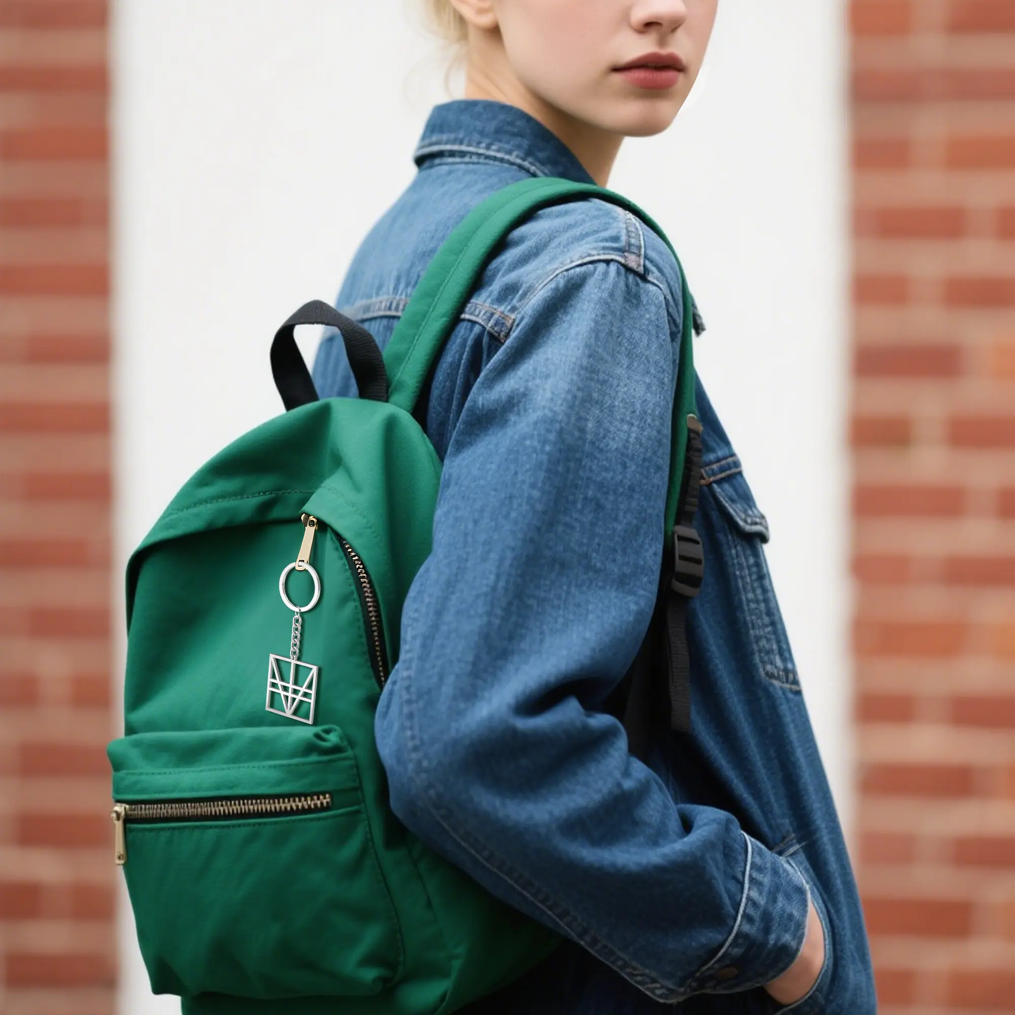 Geo Code Custom Name Logo Monogram Keychain