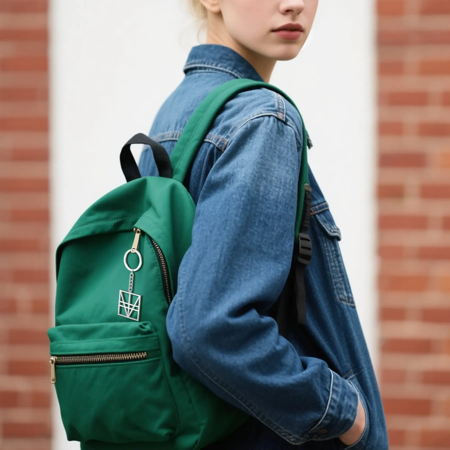 Geo Code Custom Name Logo Monogram Keychain