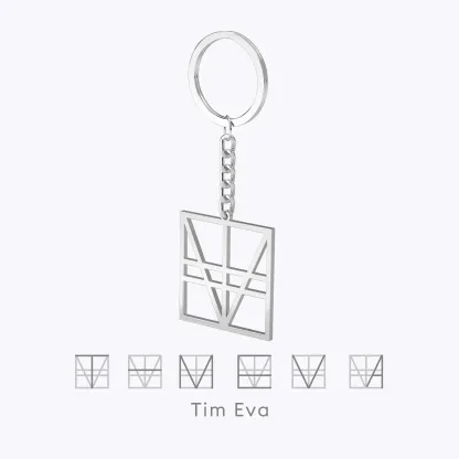 Geo Code Custom Name Logo Monogram Keychain