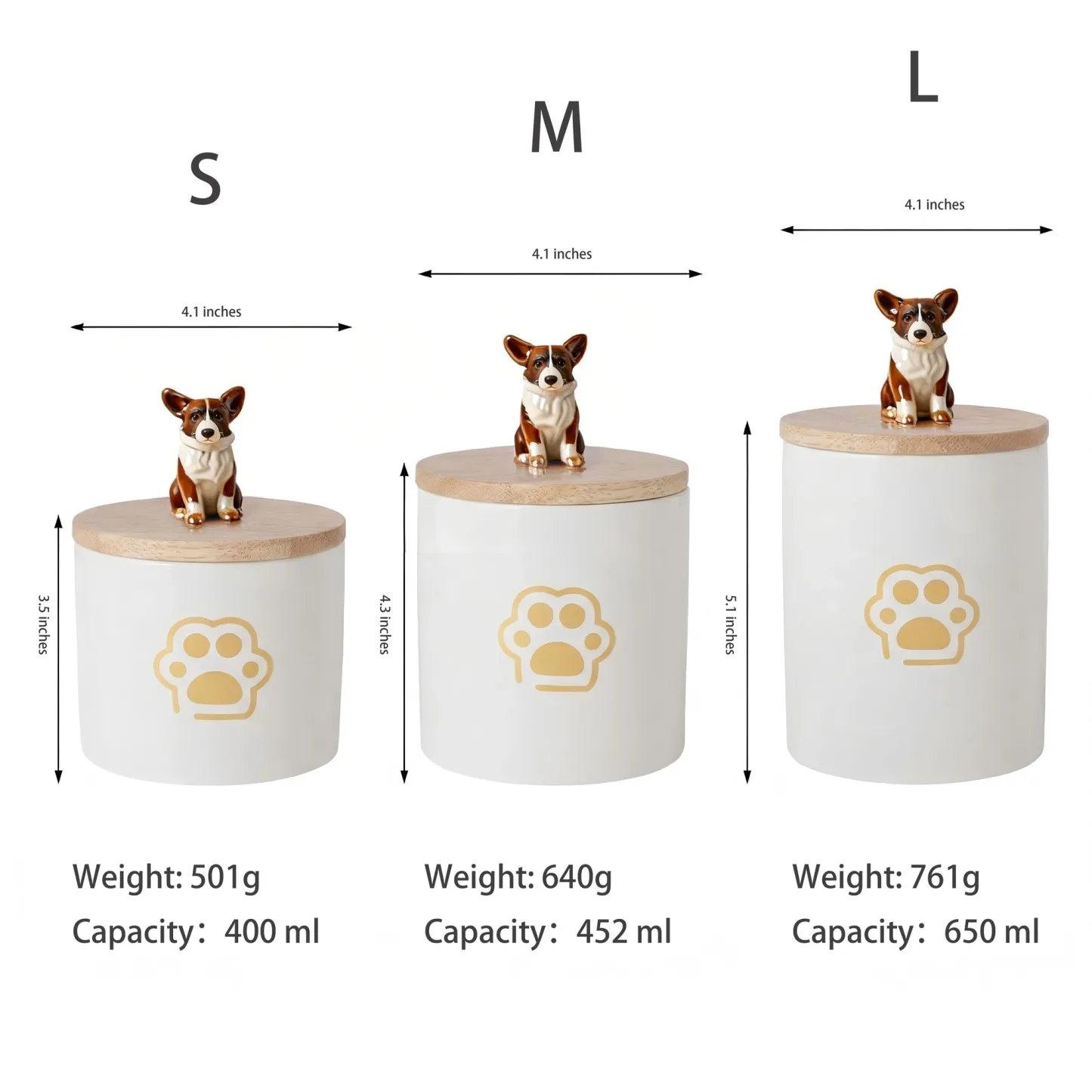 Custom 3D Handmade Ceramic Pet Head Urn with Paw Pattern