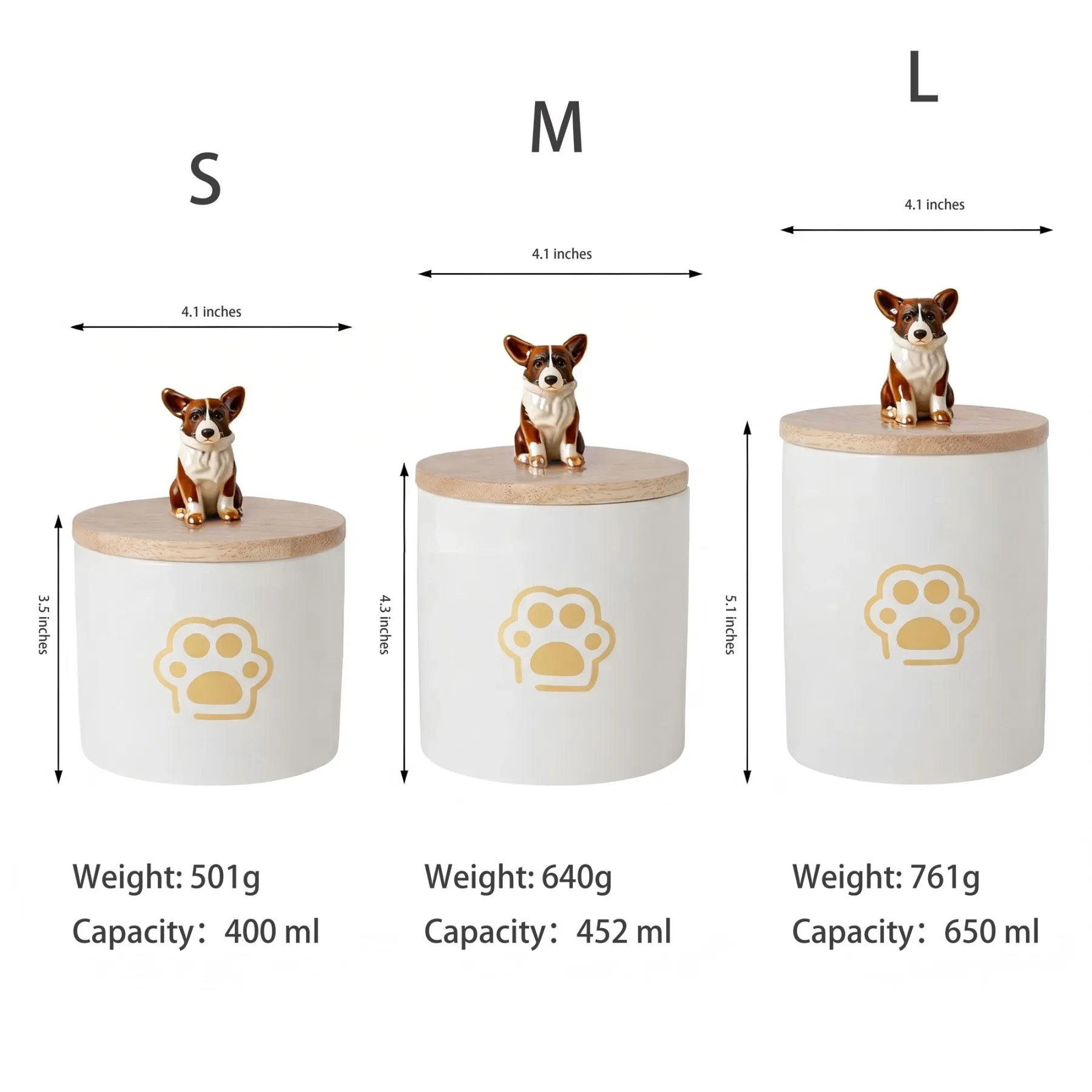 Custom 3D Handmade Ceramic Pet Head Urn with Paw Pattern