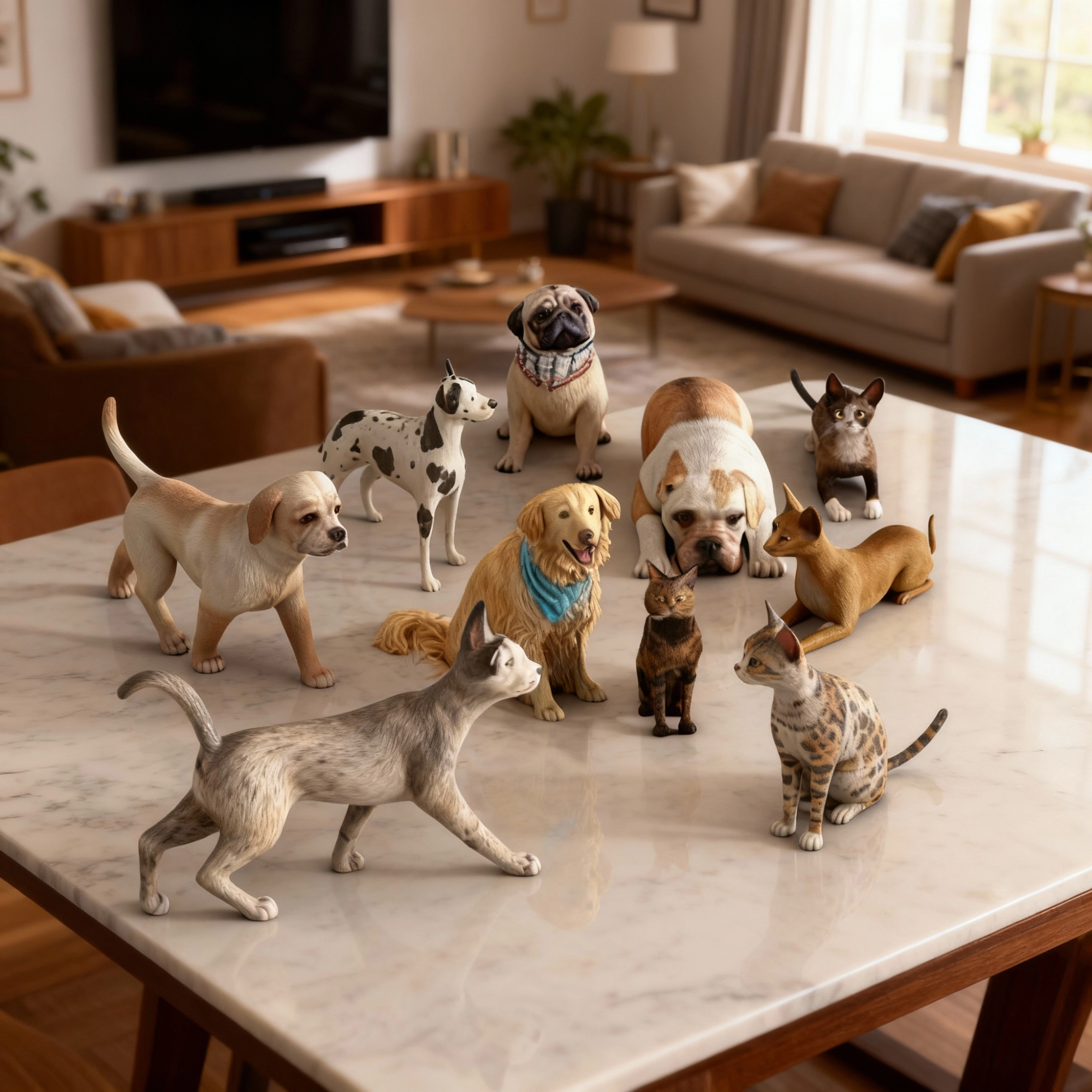 Personalized Highly Realistic Full-Color 3D Pet Dog Cat Statue