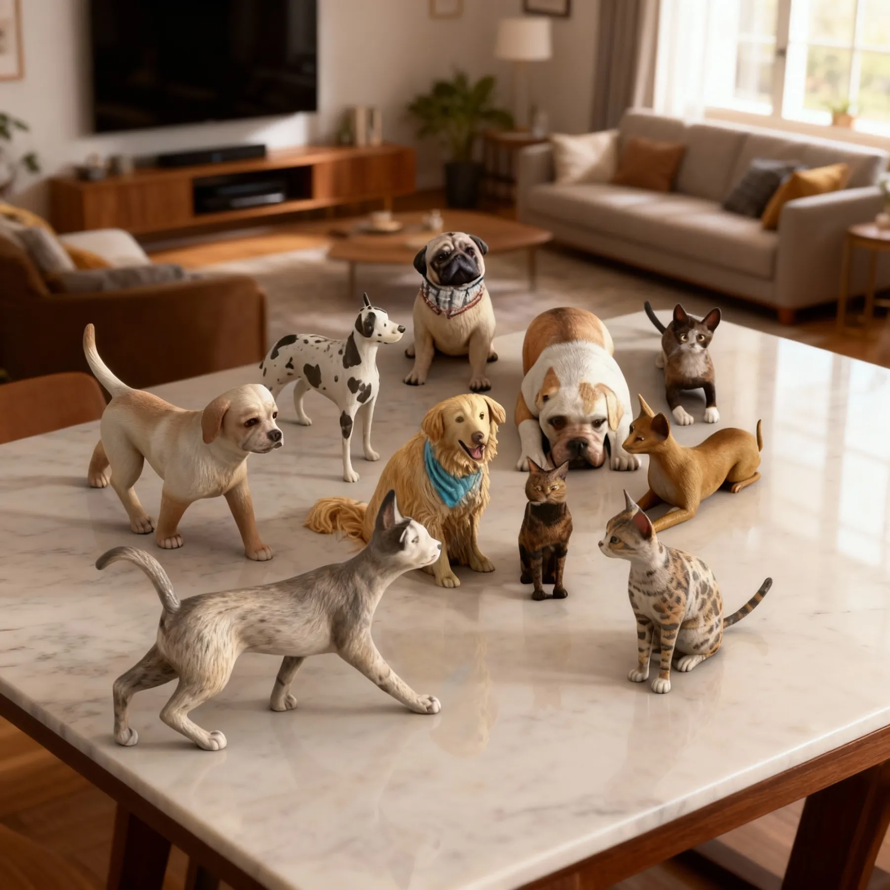 Personalized Highly Realistic Full-Color 3D Pet Dog Cat Statue