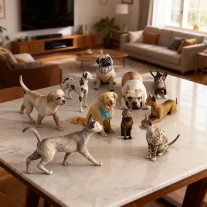 Personalized Highly Realistic Full-Color 3D Pet Dog Cat Statue