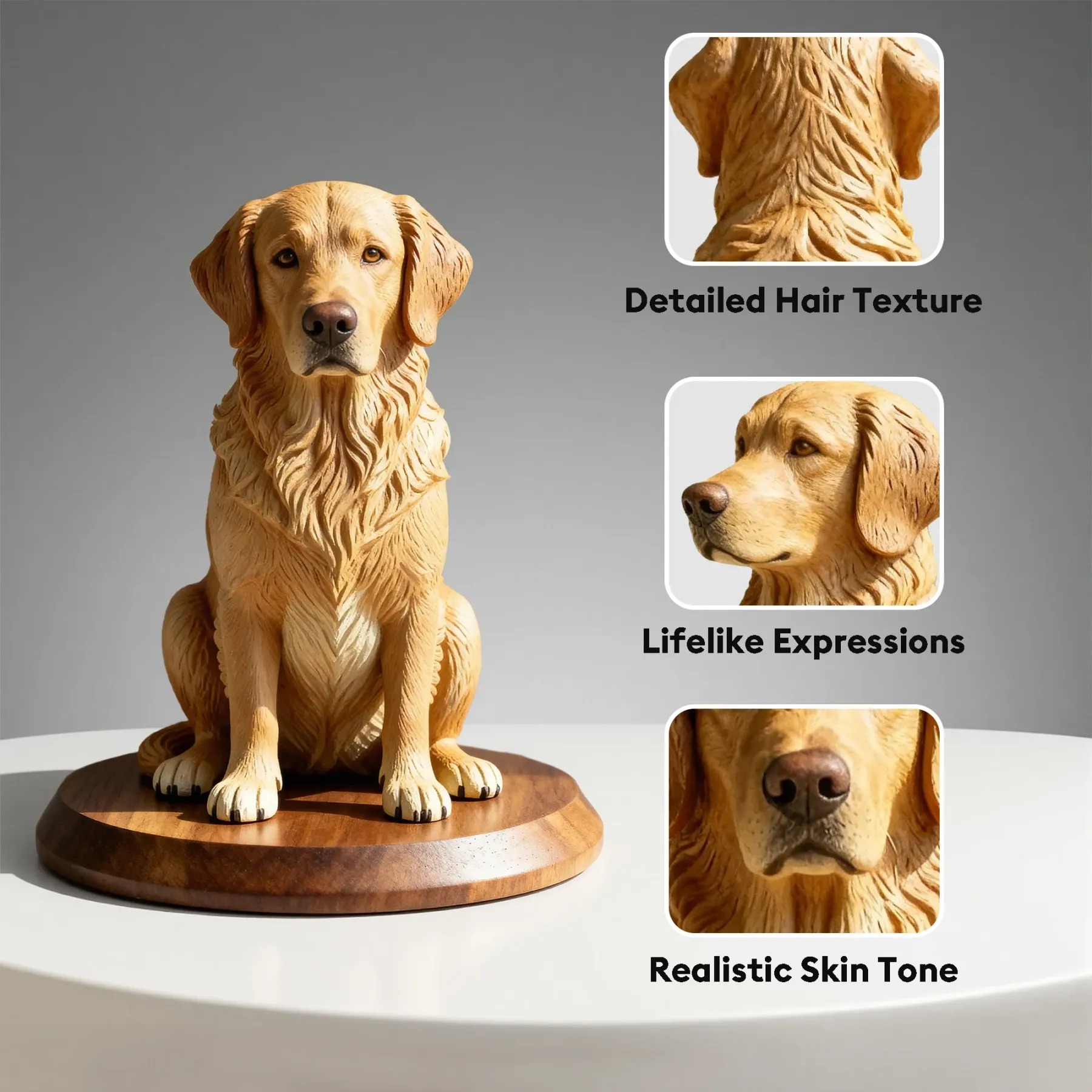 Personalized Highly Realistic Full-Color 3D Pet Dog Cat Statue