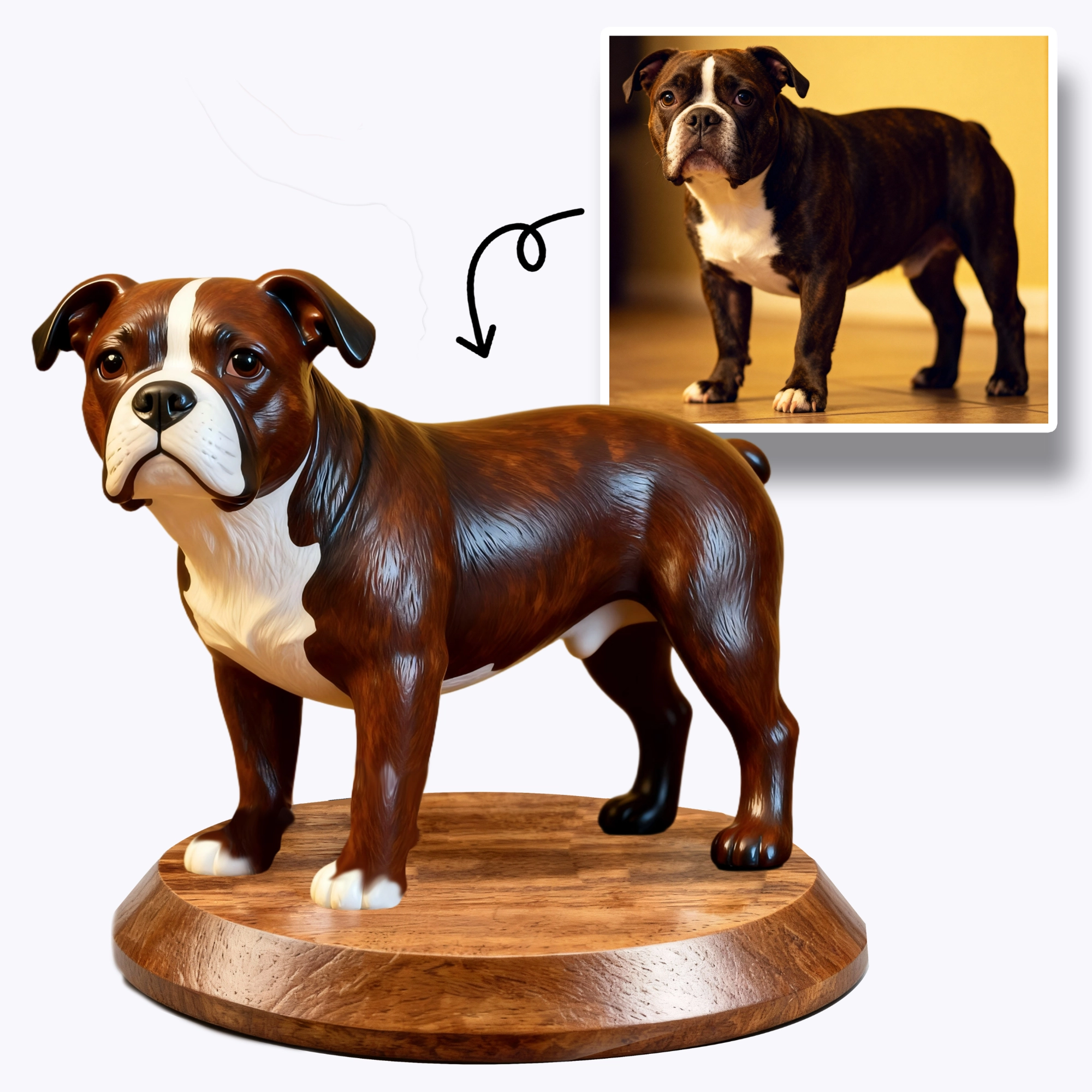 Personalized Highly Realistic Full-Color 3D Pet Dog Cat Statue