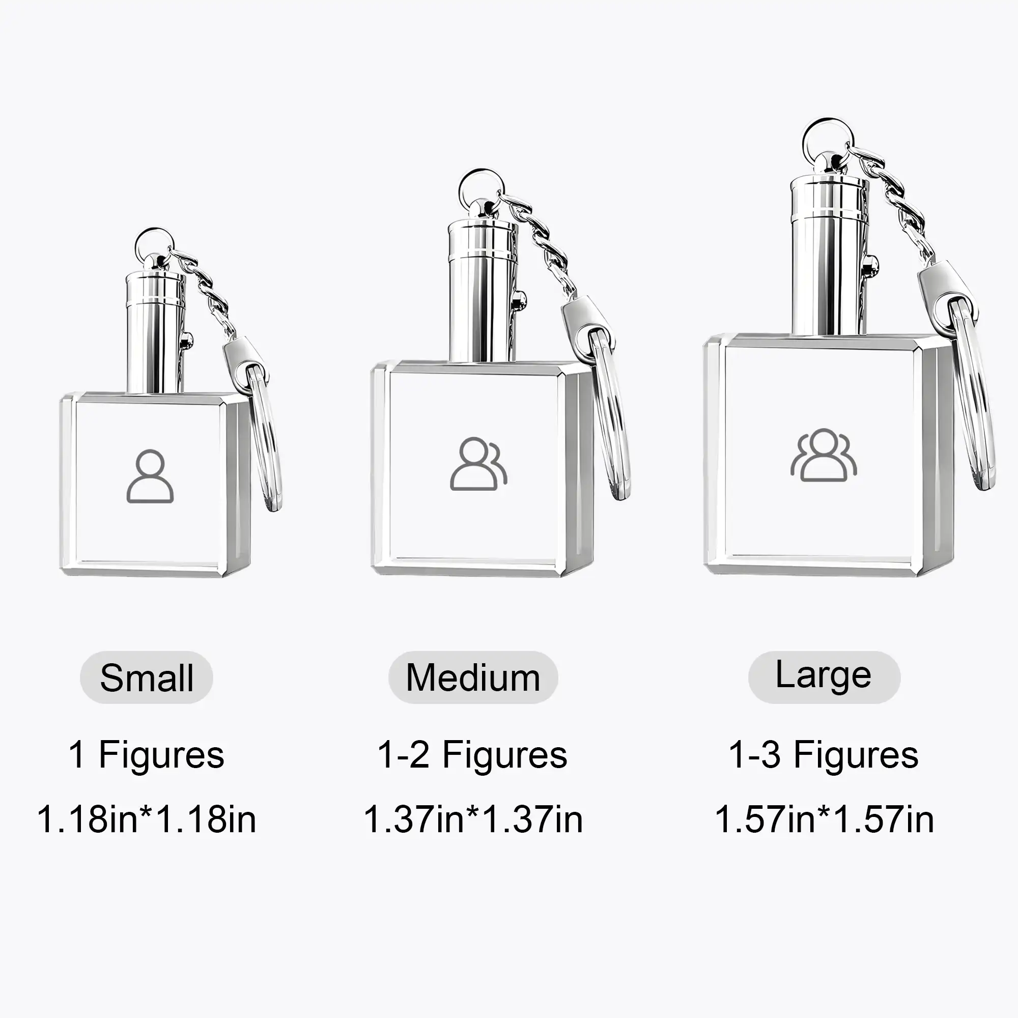 Custom Square Crystal Photo Keychain