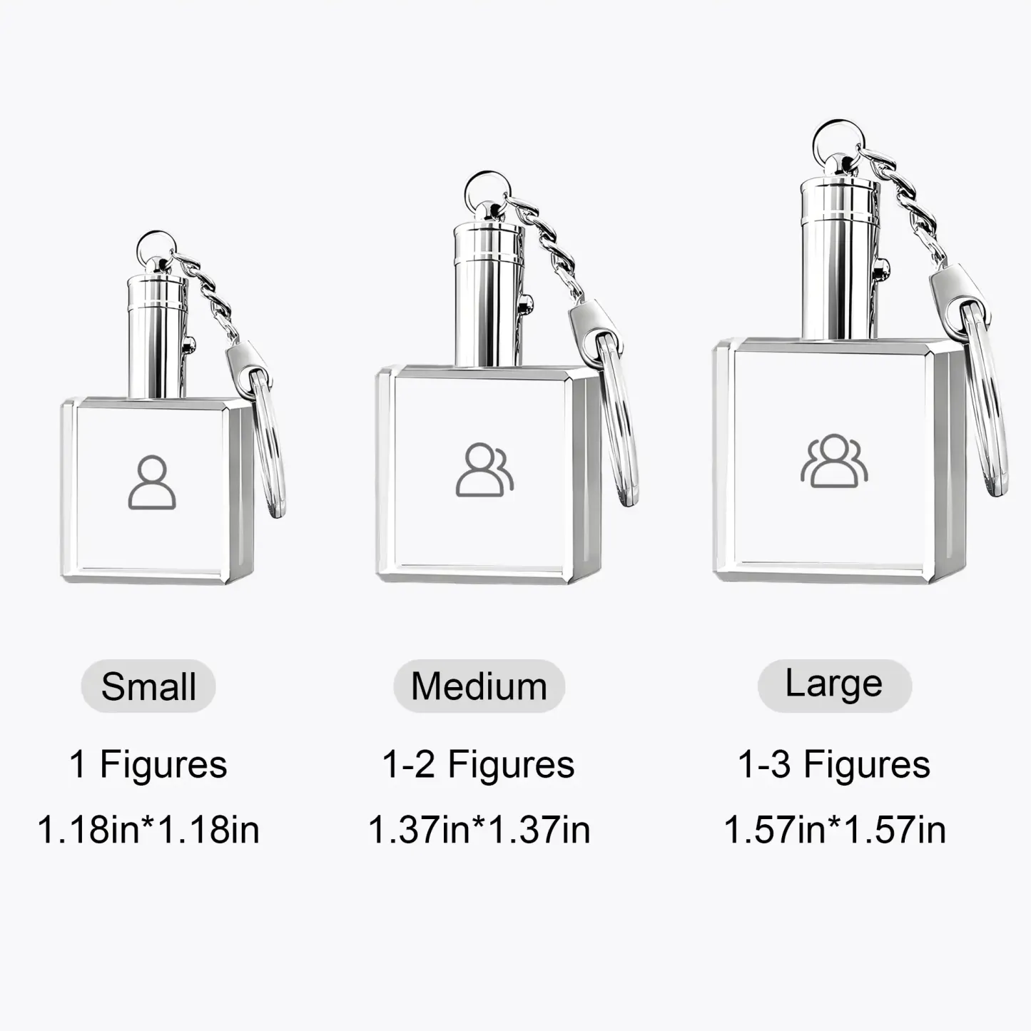 Custom Square Crystal Photo Keychain