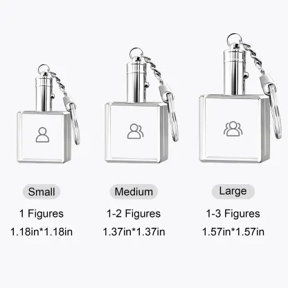 Custom Square Crystal Photo Keychain