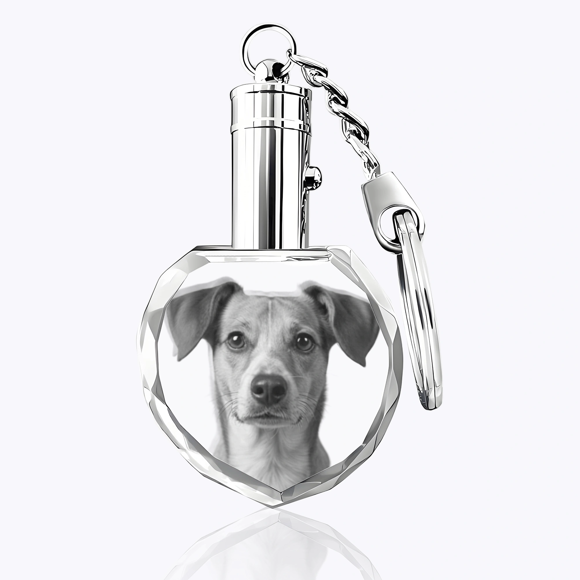 Custom Heart Shape Crystal Photo Keychain