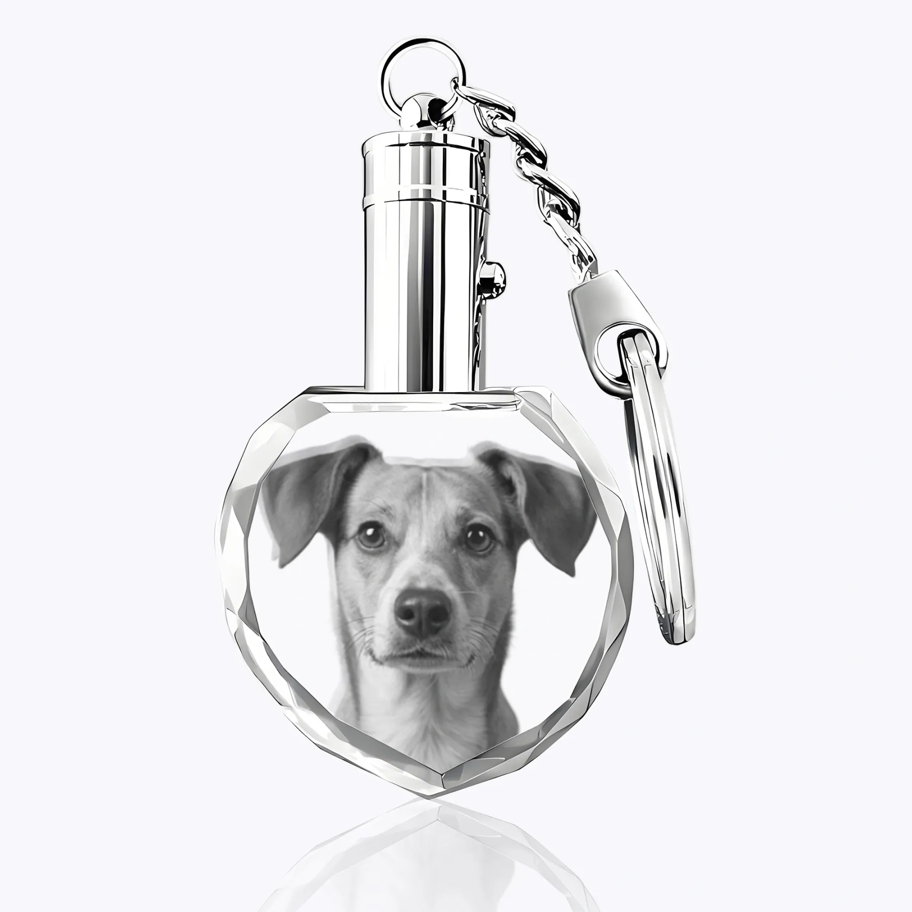 Custom Heart Shape Crystal Photo Keychain