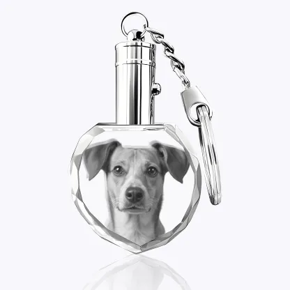 Custom Heart Shape Crystal Photo Keychain