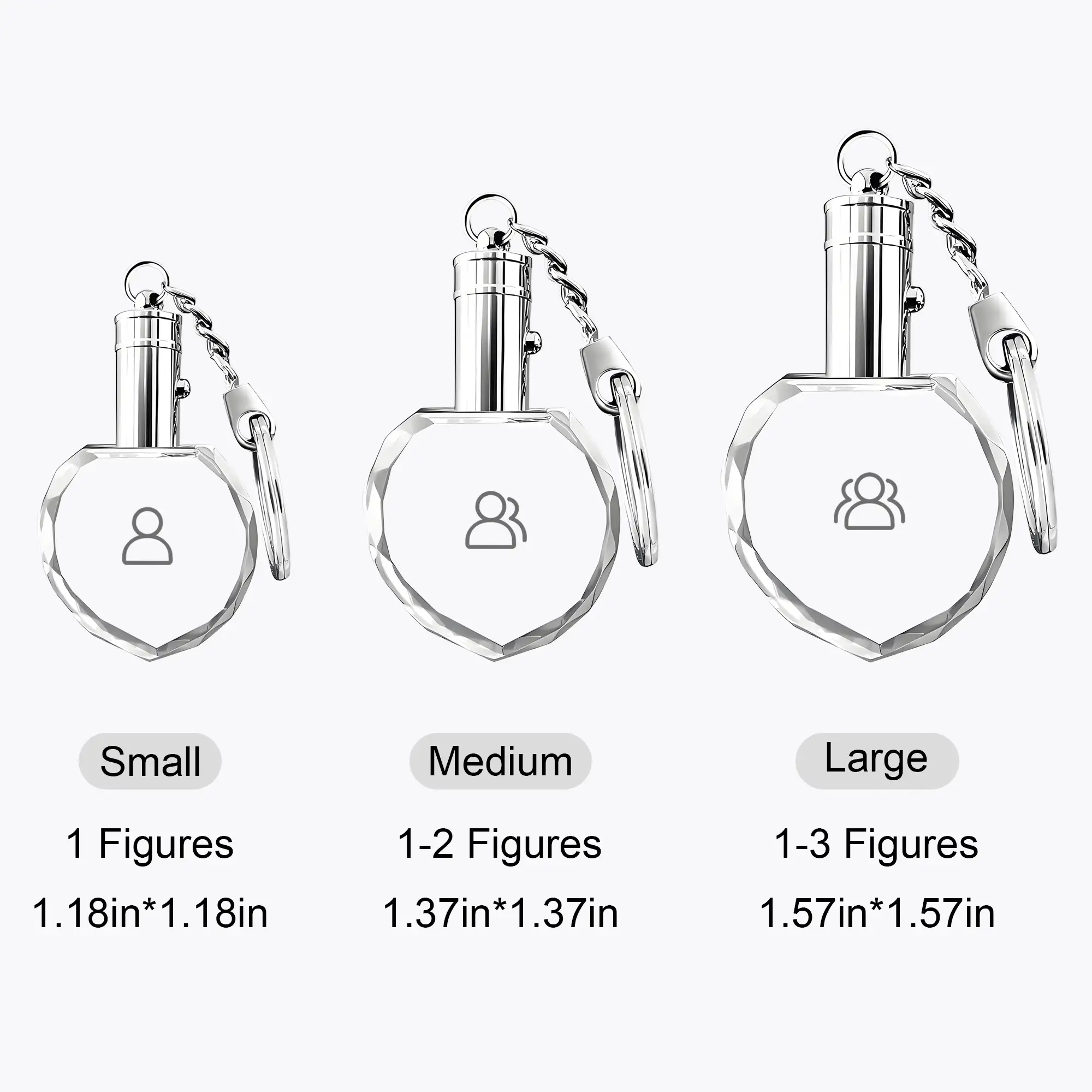 Custom Heart Crystal Photo Keychain