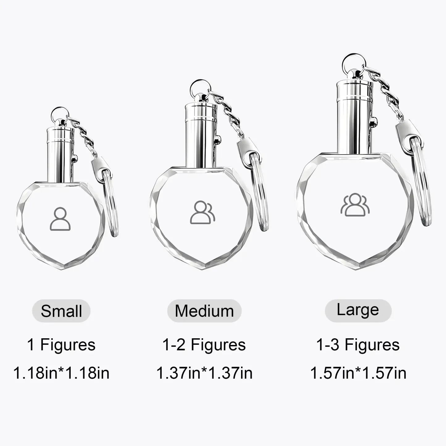 Custom Heart Crystal Photo Keychain