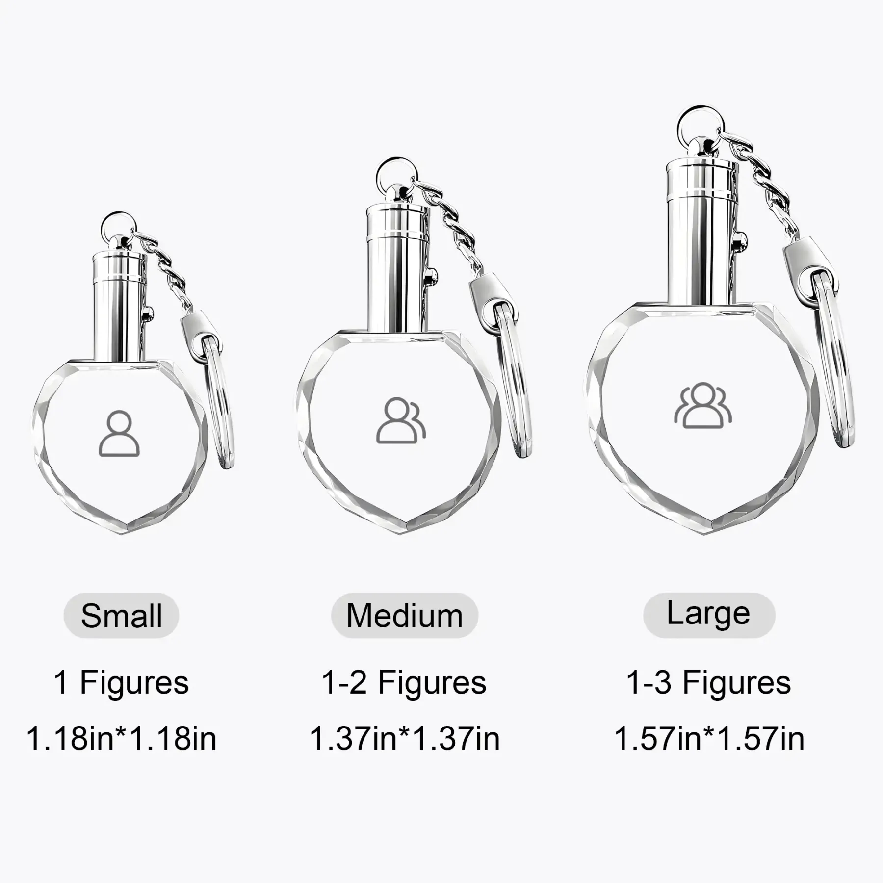 Custom Heart Crystal Photo Keychain