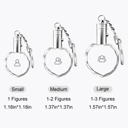 Custom Heart Crystal Photo Keychain