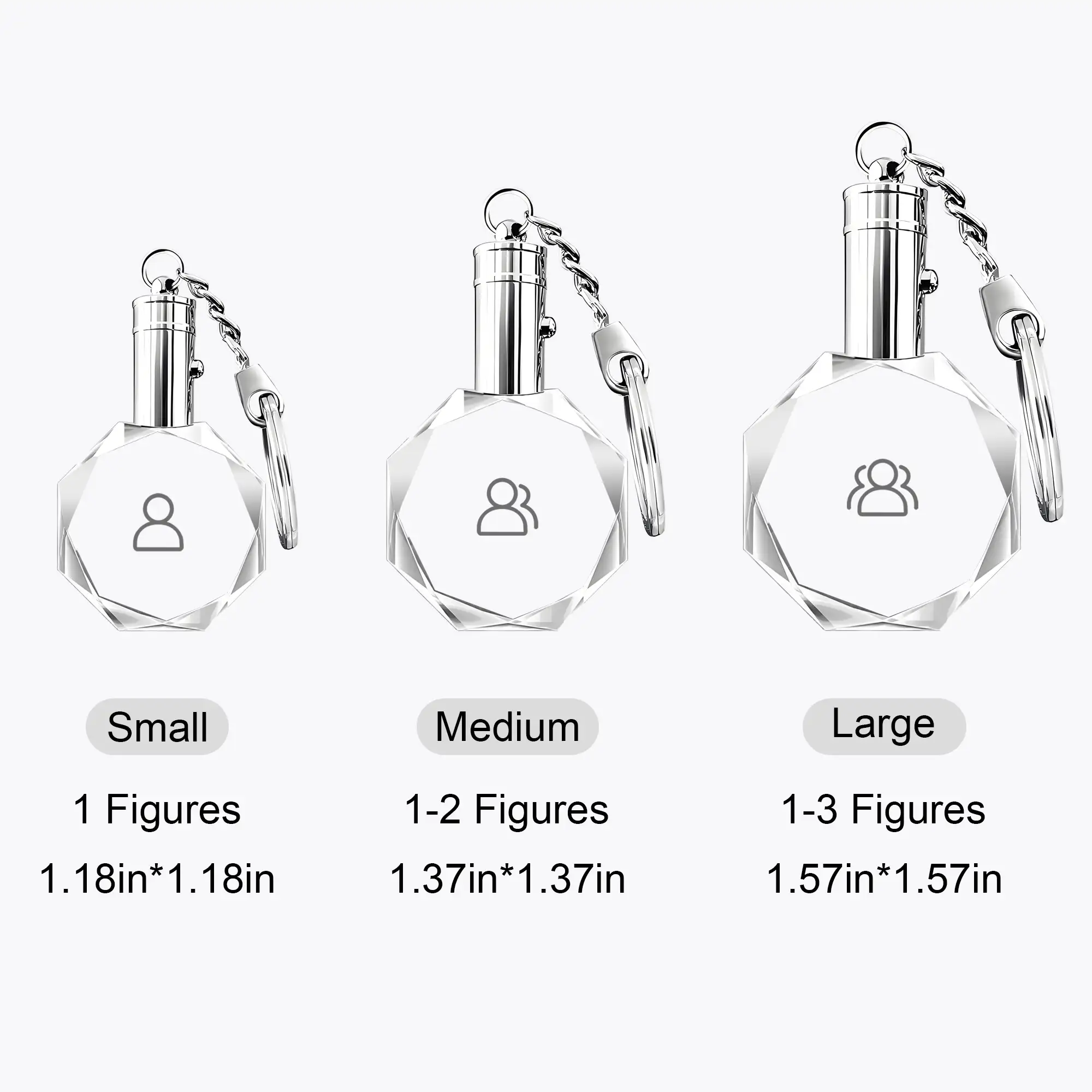 Custom Octagon Crystal Photo Keychain