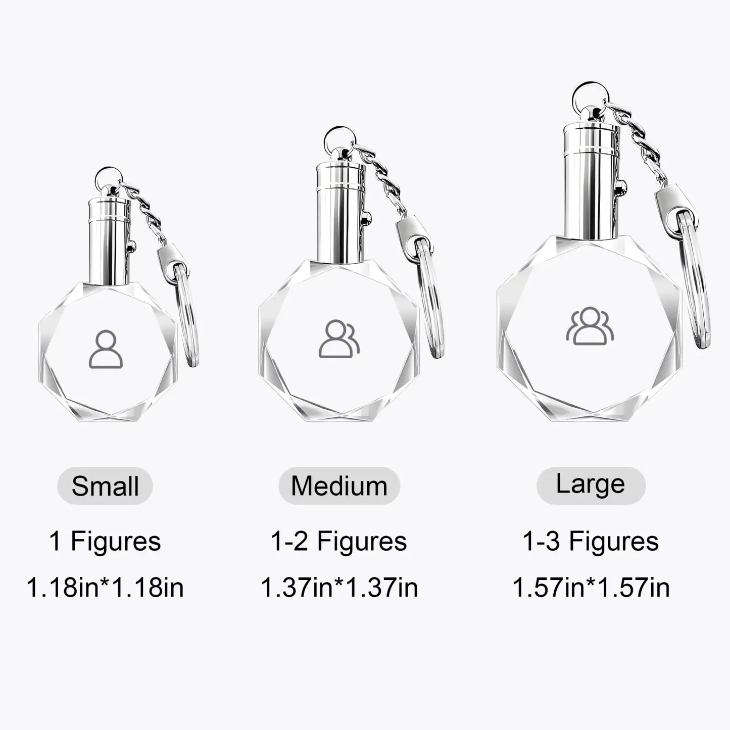 Custom Octagon Crystal Photo Keychain