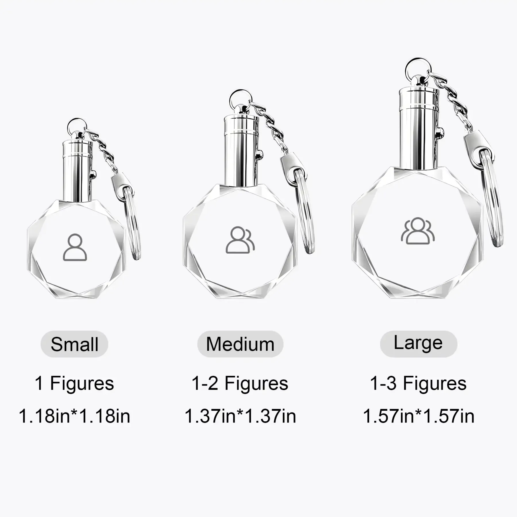 Custom Octagon Crystal Photo Keychain