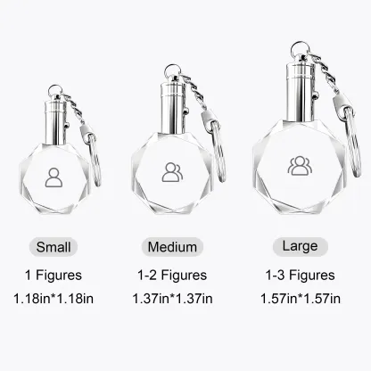 Custom Octagon Crystal Photo Keychain