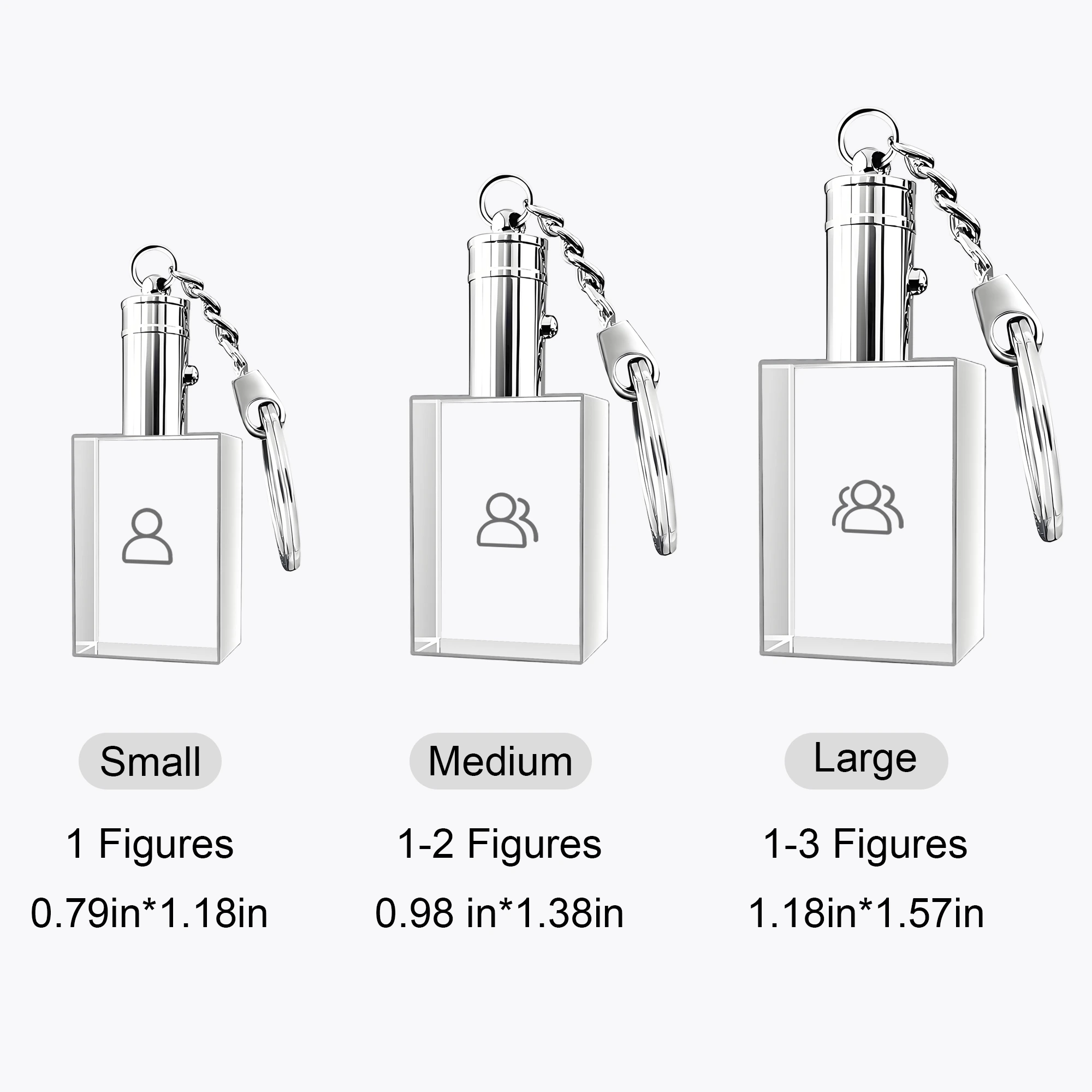 Custom Rectangular Shape Crystal Photo Keychain