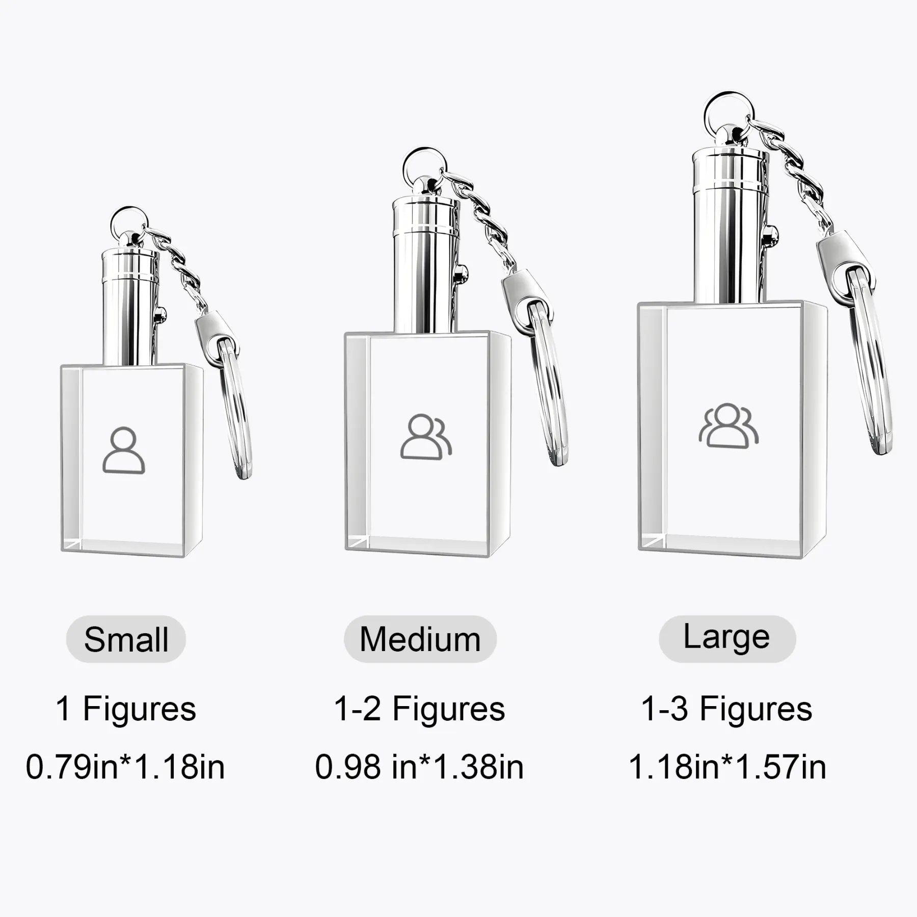 Custom Rectangular Shape Crystal Photo Keychain